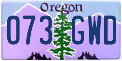 OR license plate 073GWD