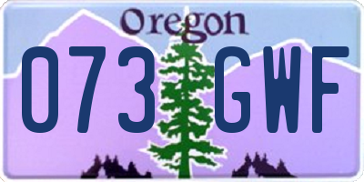OR license plate 073GWF