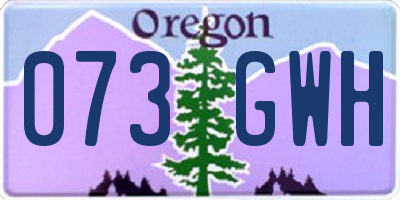 OR license plate 073GWH
