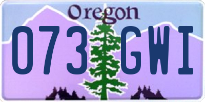 OR license plate 073GWI