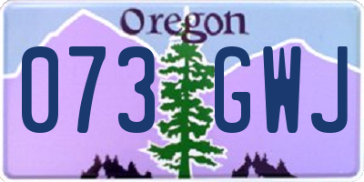 OR license plate 073GWJ