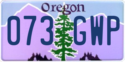 OR license plate 073GWP