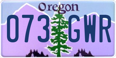OR license plate 073GWR