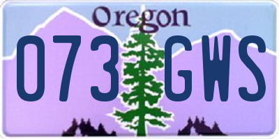 OR license plate 073GWS