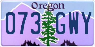 OR license plate 073GWY