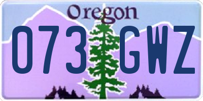 OR license plate 073GWZ