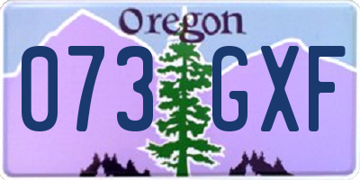 OR license plate 073GXF