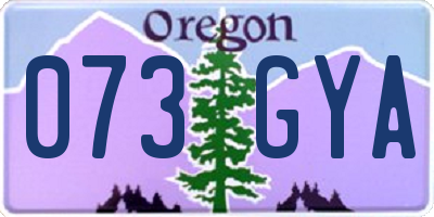 OR license plate 073GYA