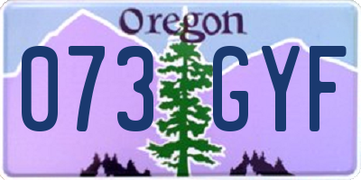 OR license plate 073GYF