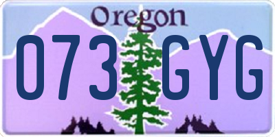 OR license plate 073GYG