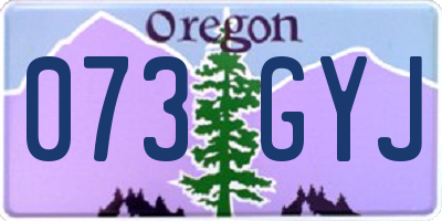 OR license plate 073GYJ