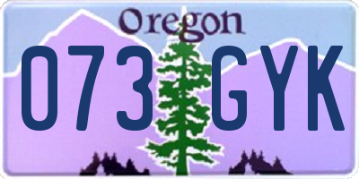 OR license plate 073GYK