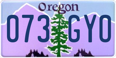 OR license plate 073GYO