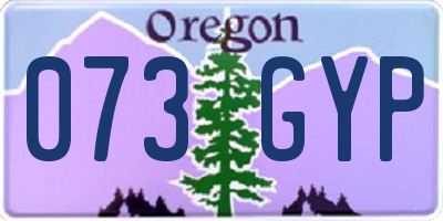 OR license plate 073GYP