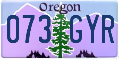OR license plate 073GYR