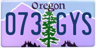 OR license plate 073GYS