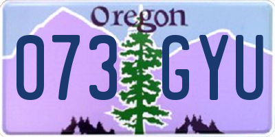 OR license plate 073GYU