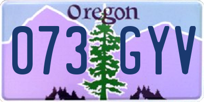OR license plate 073GYV