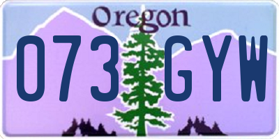 OR license plate 073GYW