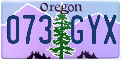OR license plate 073GYX