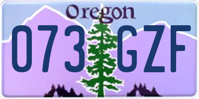 OR license plate 073GZF
