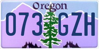 OR license plate 073GZH