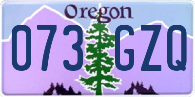 OR license plate 073GZQ