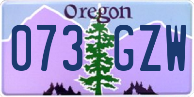 OR license plate 073GZW