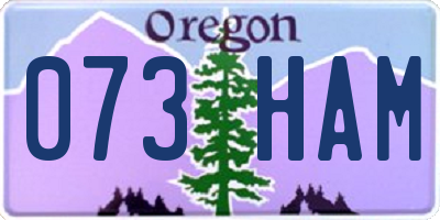 OR license plate 073HAM