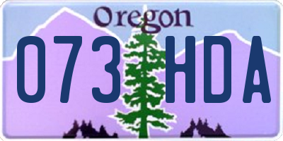 OR license plate 073HDA