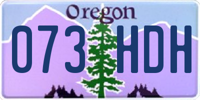 OR license plate 073HDH