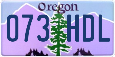 OR license plate 073HDL