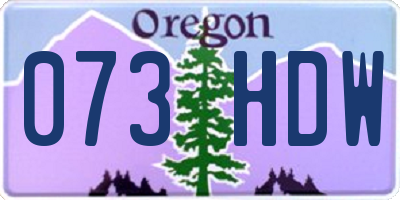 OR license plate 073HDW