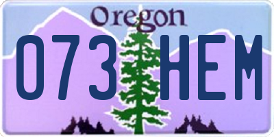 OR license plate 073HEM