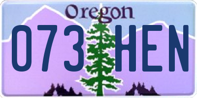 OR license plate 073HEN