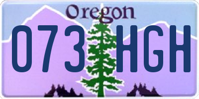 OR license plate 073HGH