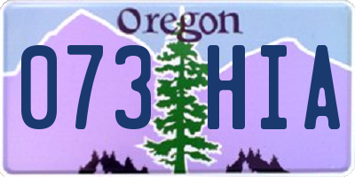 OR license plate 073HIA