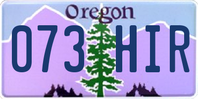 OR license plate 073HIR
