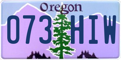 OR license plate 073HIW