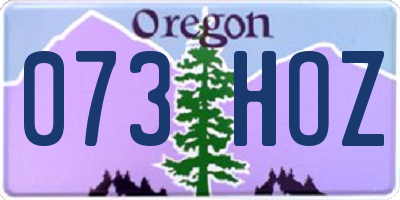 OR license plate 073HOZ