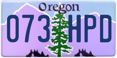 OR license plate 073HPD