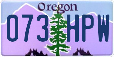 OR license plate 073HPW