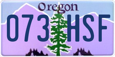 OR license plate 073HSF