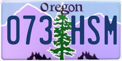 OR license plate 073HSM