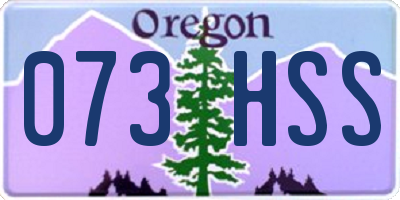 OR license plate 073HSS