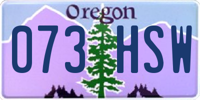 OR license plate 073HSW