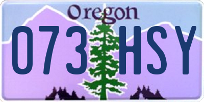 OR license plate 073HSY