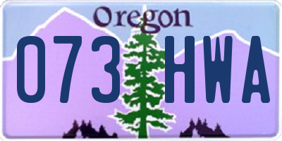 OR license plate 073HWA