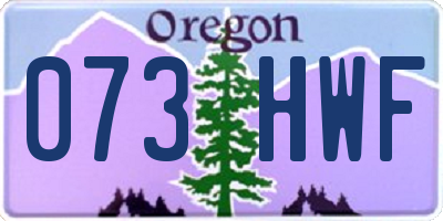 OR license plate 073HWF