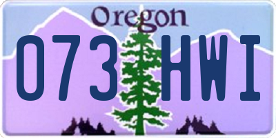 OR license plate 073HWI